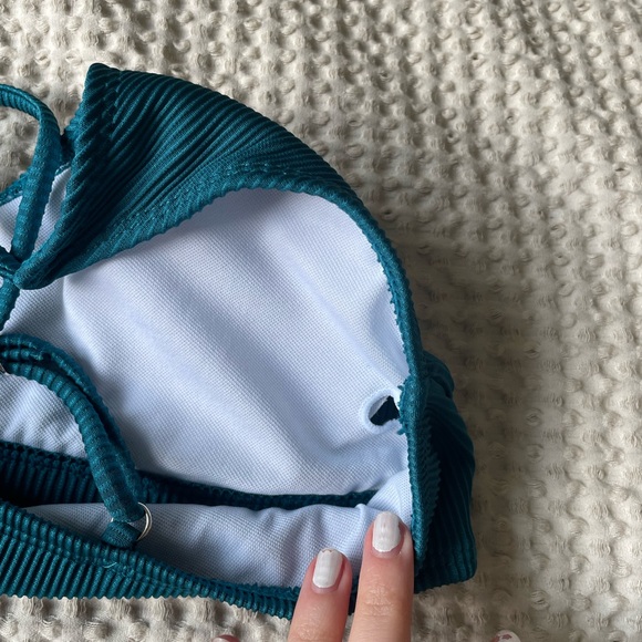 Teal Ribbed Bikini Set - Picture 7 of 8